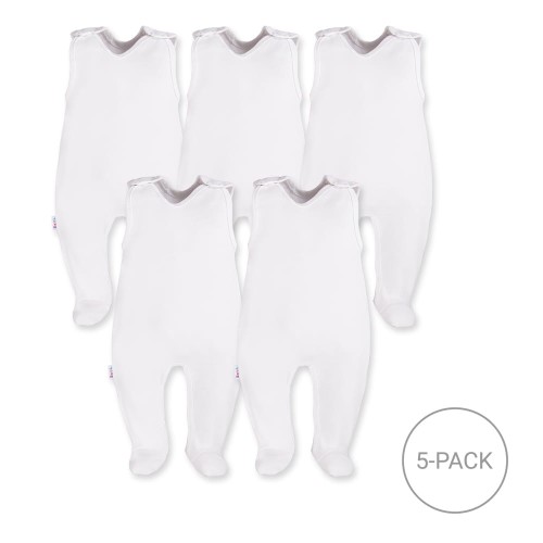 5-pack baby rompers white