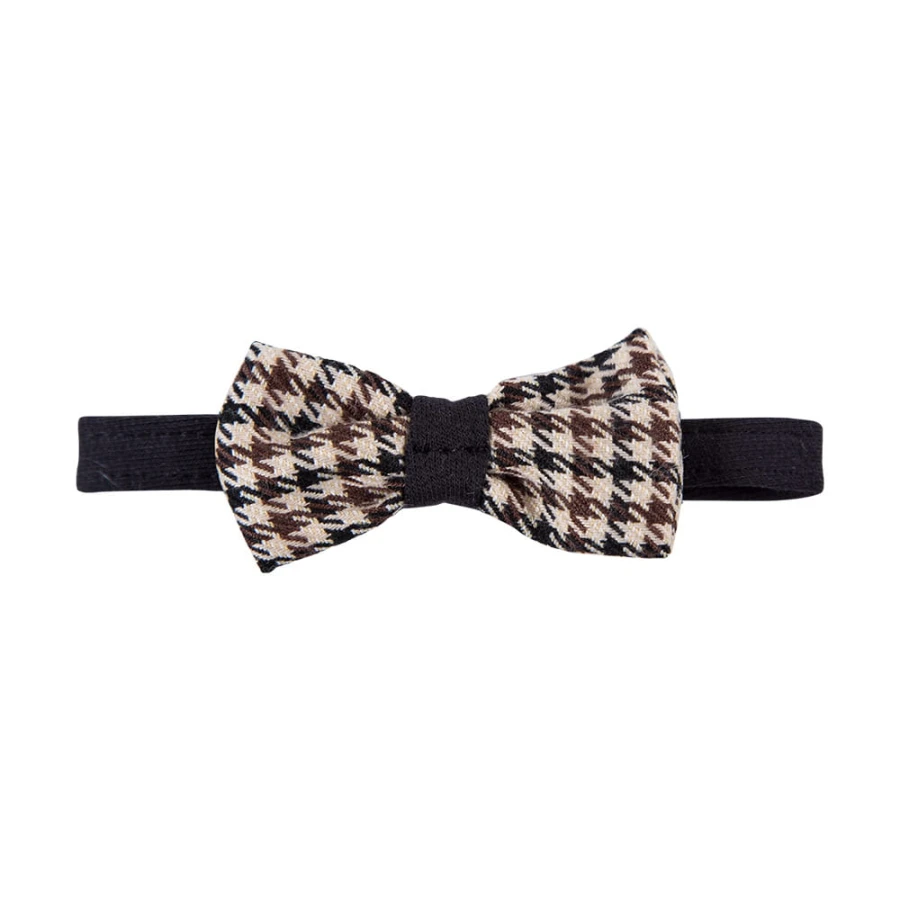Mucha dziecięca elegancka w pepitkę brązowa