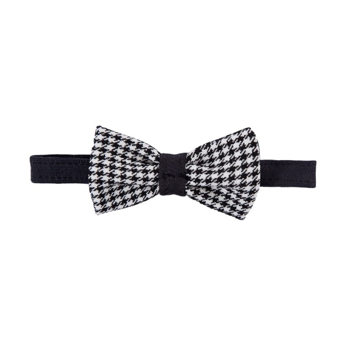 Mucha dziecięca elegancka w pepitkę czarno-biała