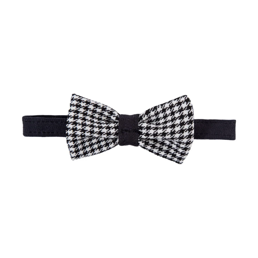 Mucha dziecięca elegancka w pepitkę czarno-biała