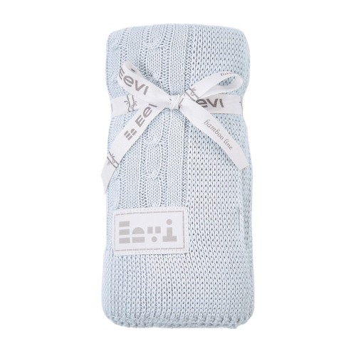 Bamboo blanket braid EEVI light blue