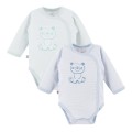 2-pack baby wrap bodysuits with bear blue and mint