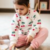 Bluza dresowa dziewczęca ecru w wisienki