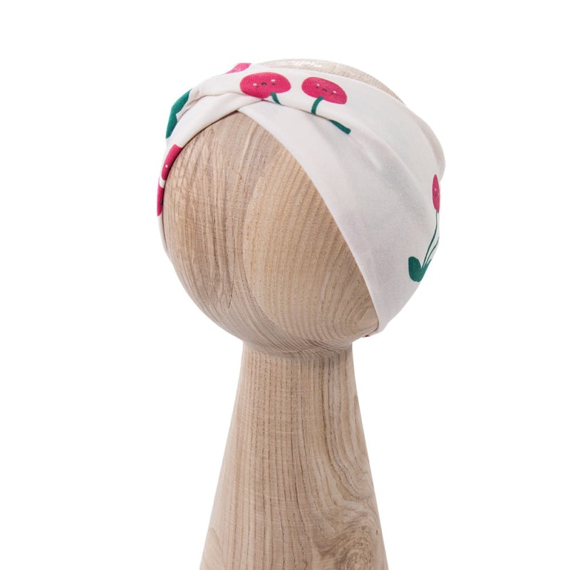 Opaska dziewczęca ecru w wisienki
