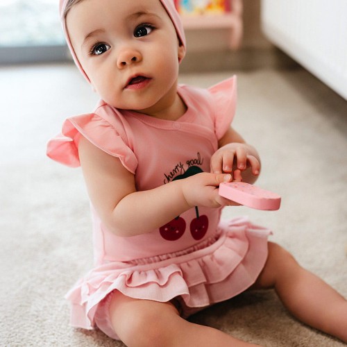 Bloomersy niemowlęce muślinowe różowe