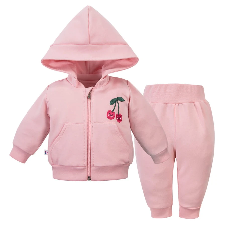 Dres dziewczęcy różowy bluza i spodnie