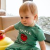 T-shirt dziecięcy zielony z jabłuszkiem