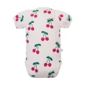 Girls' short sleeve bodysuit ecru with cherries