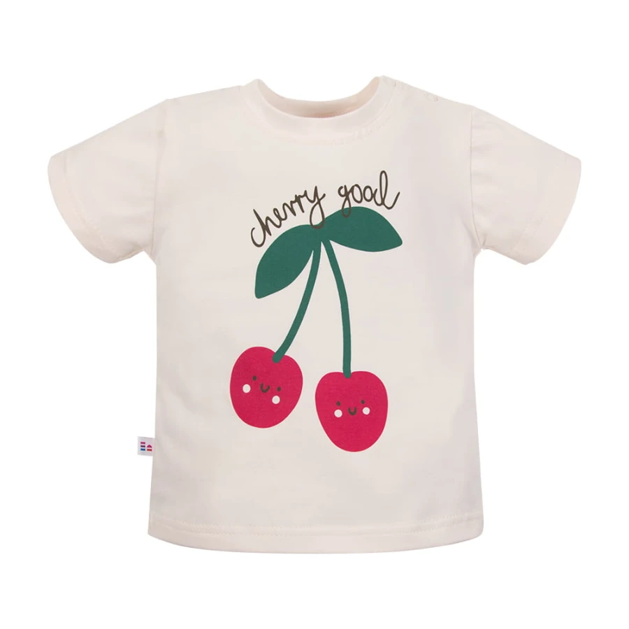 T-shirt dziewczęcy z nadrukiem wisienek
