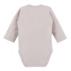 Baby long-sleeve bodysuit with snaps, plain beige
