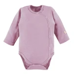 Baby bodysuit plain lavender, full-length snap