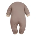 Baby sleepsuits brown with bear embroidery