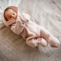 Pink merino kids jumpsuit