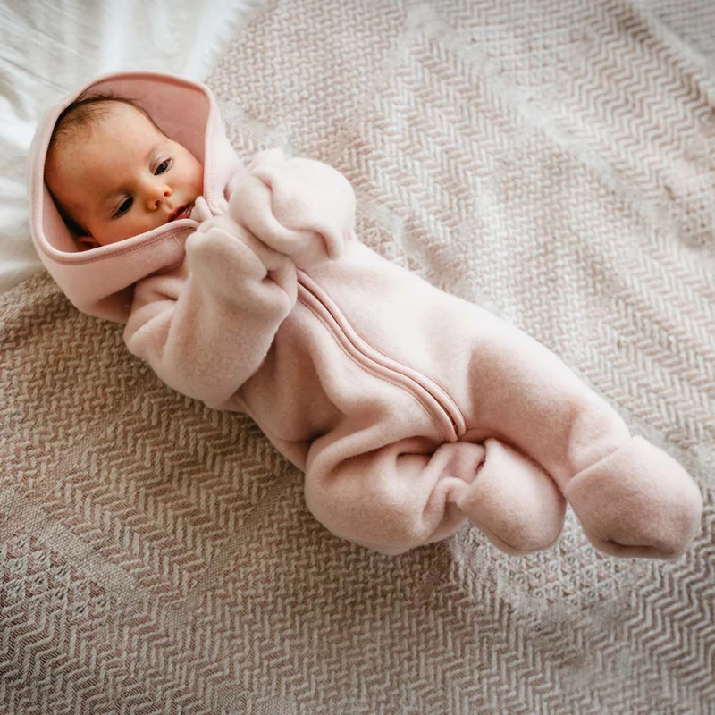 Pink merino kids jumpsuit