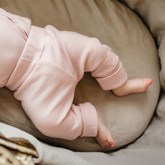 Pink merino leggings growing with your child
