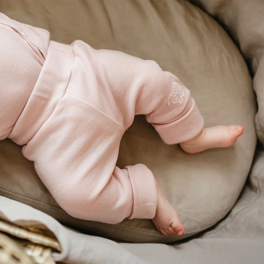 Legginsy merino rosnące z dzieckiem różowe