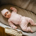 Pink merino leggings growing with your child