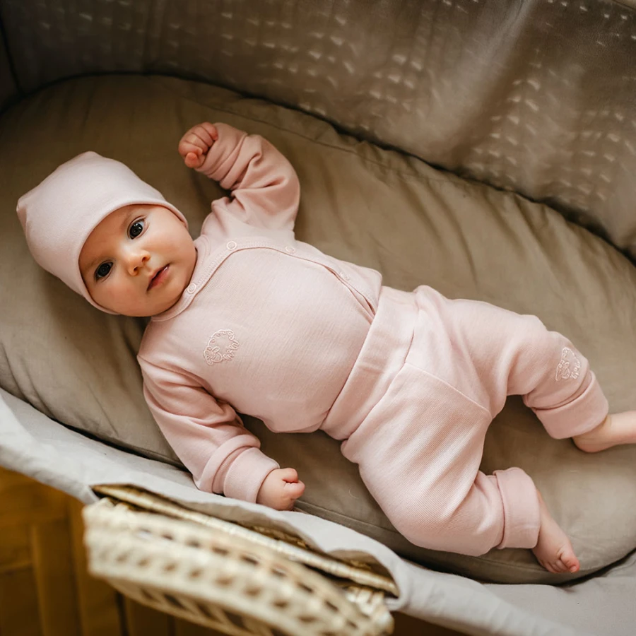 Legginsy z wełny merino różowe