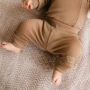 Legginsy merino rosnące z dzieckiem karmelowe