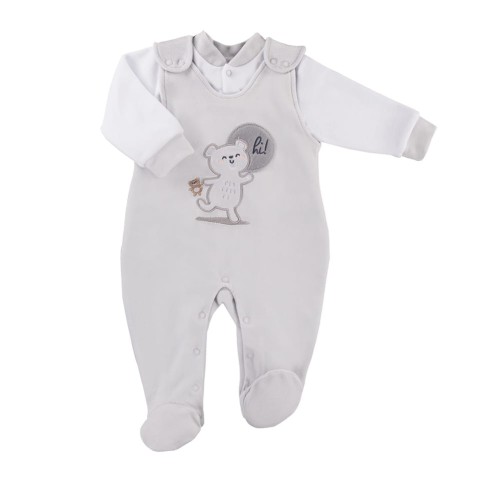 Velvet baby set SNOW gray