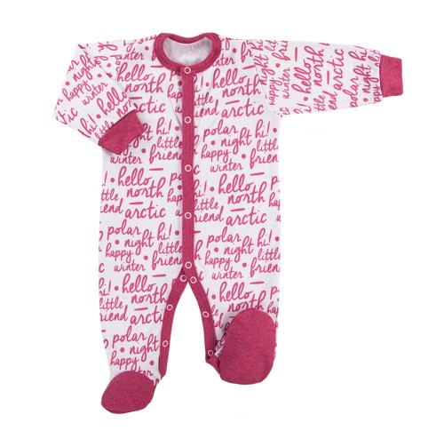 Sleepsuit SNOW white/burgundy