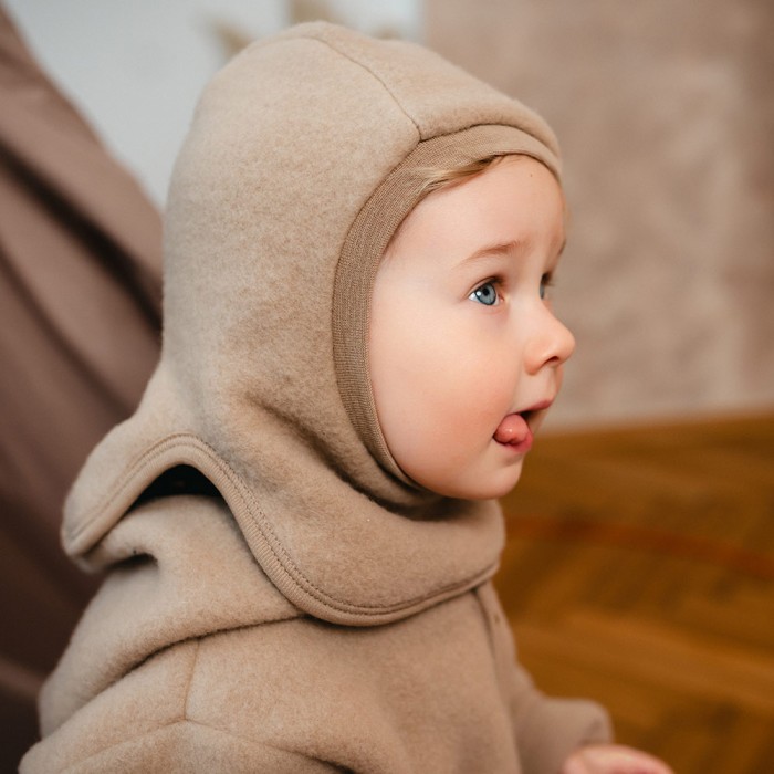 Caramel merino kids balaclava
