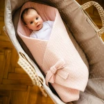 Rożek niemowlęcy różowy w kwiatuszki