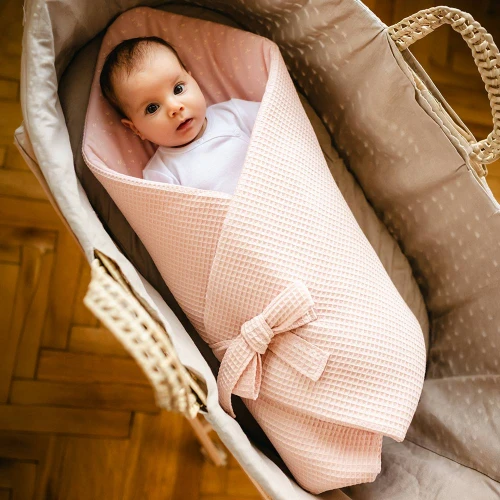 Rożek niemowlęcy różowy w kwiatuszki