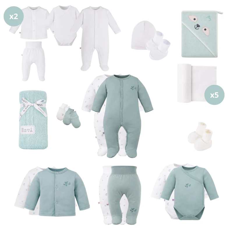 Mega baby starter set mint – complete newborn layette