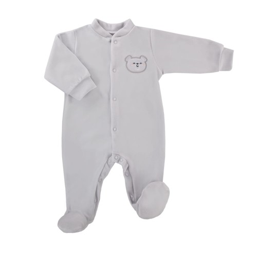 Velvet playsuit SNOW gray