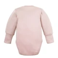 Pink wrap bodysuit made of merino wool