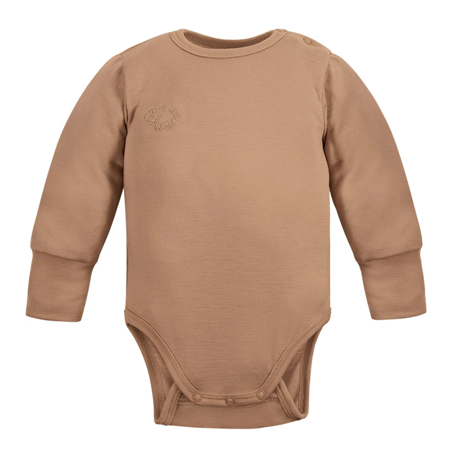 Body merino rosnące z dzieckiem karmelowe