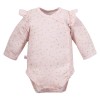 Baby girls’ snap bodysuit with frills pink