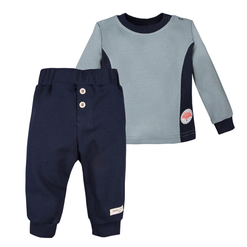 Baby boy set blue sweatshirt and navy pants