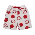 Ecru sweat shorts with apples