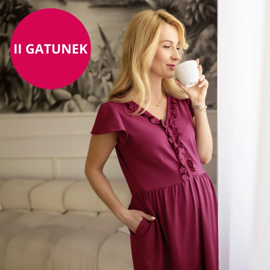Koszula ciążowa bordowa LINDA 2 GATUNEK