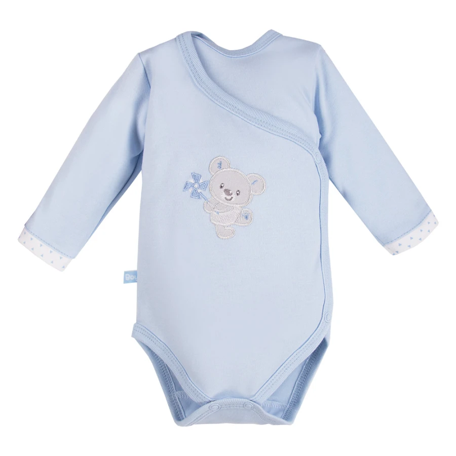 Baby set: bodysuit, sleepsuit and footed pants in blue