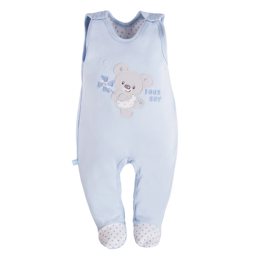 Baby set bodysuit, sleepsuit and jacket in blue