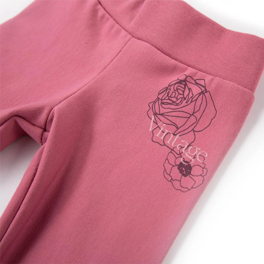 Girls' set with tunic featuring tulle frill and pink leggings