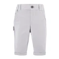 White shirt bodysuit and elegant grey pants set