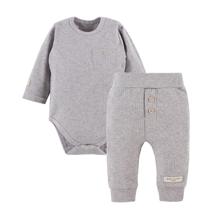 Grey ribbed body and leggings set