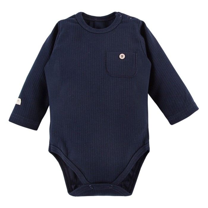 Baby ribbed bodysuit and leggings set in navy