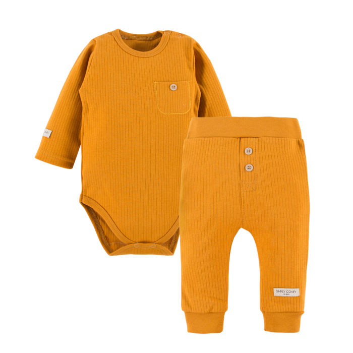 Zestaw body i legginsy miodowe prążkowane