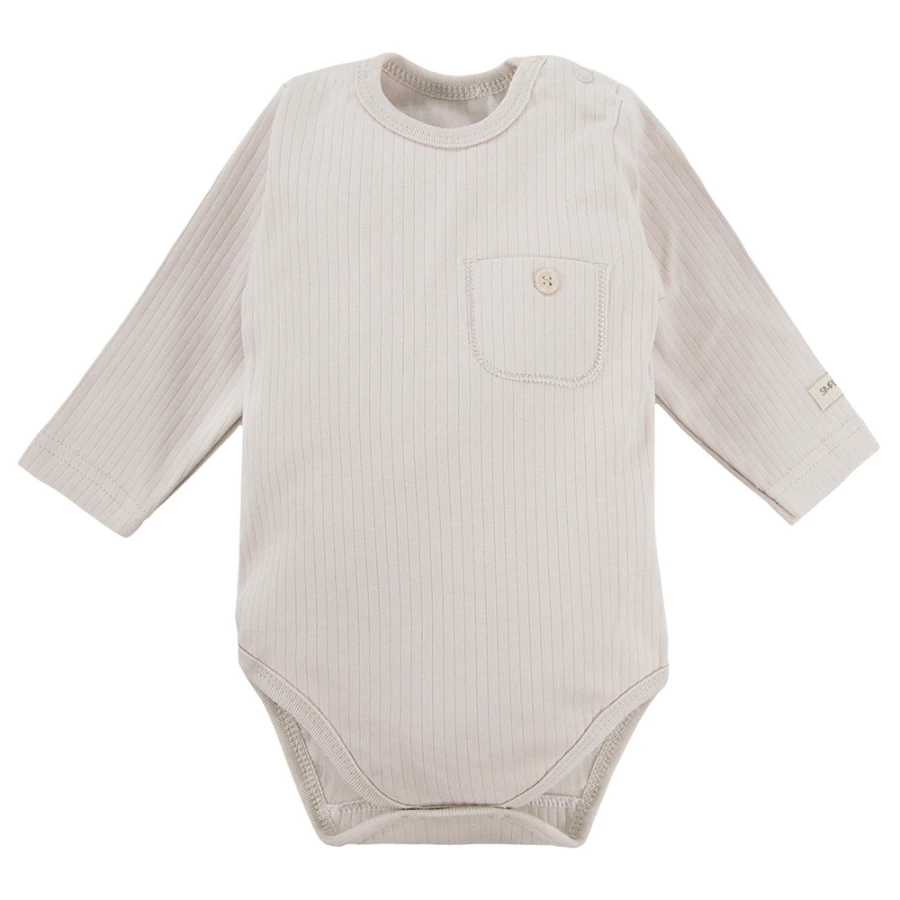 Beige ribbed bodysuit and leggings set