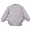 Grey ribbed leggings and ruffle sweatshirt set