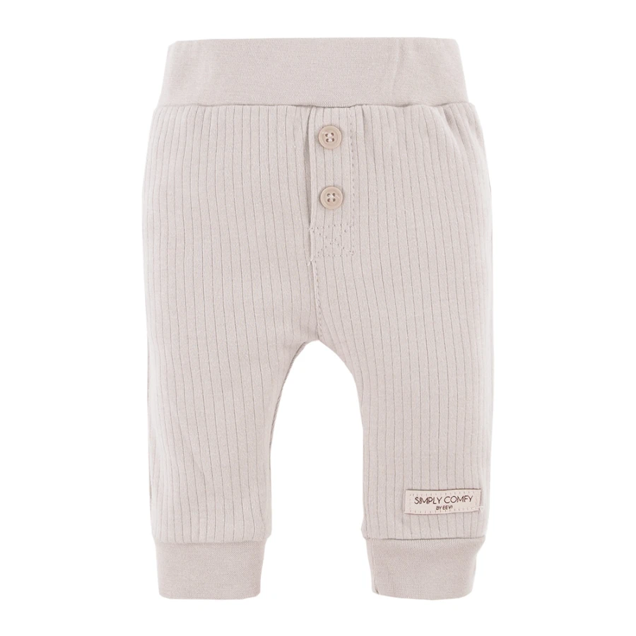Beige ribbed leggings and ruffle sweatshirt set