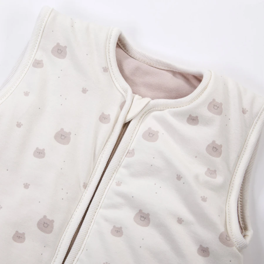 Ecru baby sleeping bag with teddy bears 0.5 TOG