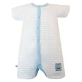 Baby romper white with light blue stripes