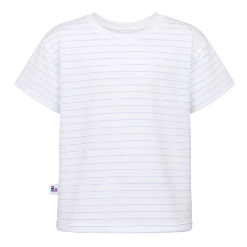 T-shirt dziecięcy biały w niebieskie paski
