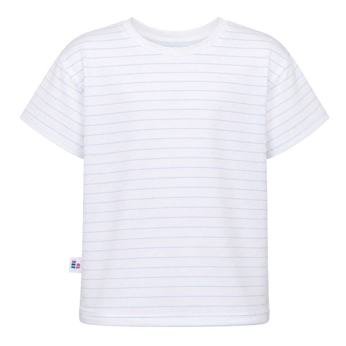 Children's T-shirt white with blue stripes